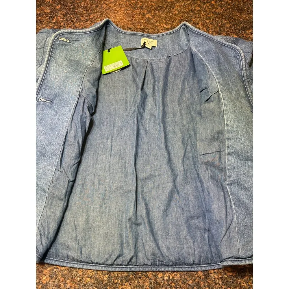 Kate Spade x Target Quilted Denim Jacket w Pearl Buttons Size 1X NWT - Picture 5 of 14